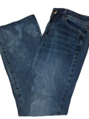 American Eagle Womens Size 8 Short Blue Kickboot Jeans 28x28 Custom Bleached
